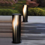 Geometric Black Cage Solar LED Pathway Lights - Lamp Outdoor