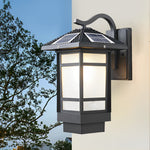 Vintage Waterproof LED Glass Matte Black Retro Wall Lamp Exterior Lights - Lamp Outdoor