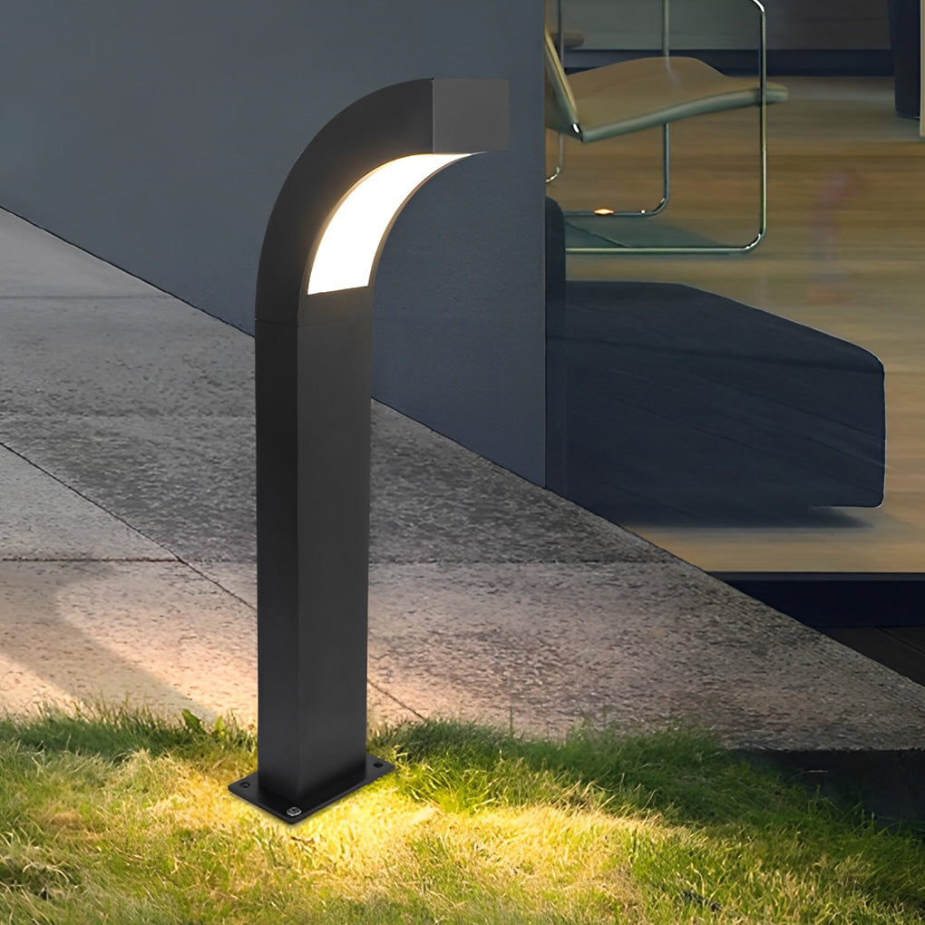 Curved LED Landscape Lighting Minimalist Black Outdoor Path Lighting - Lamp Outdoor