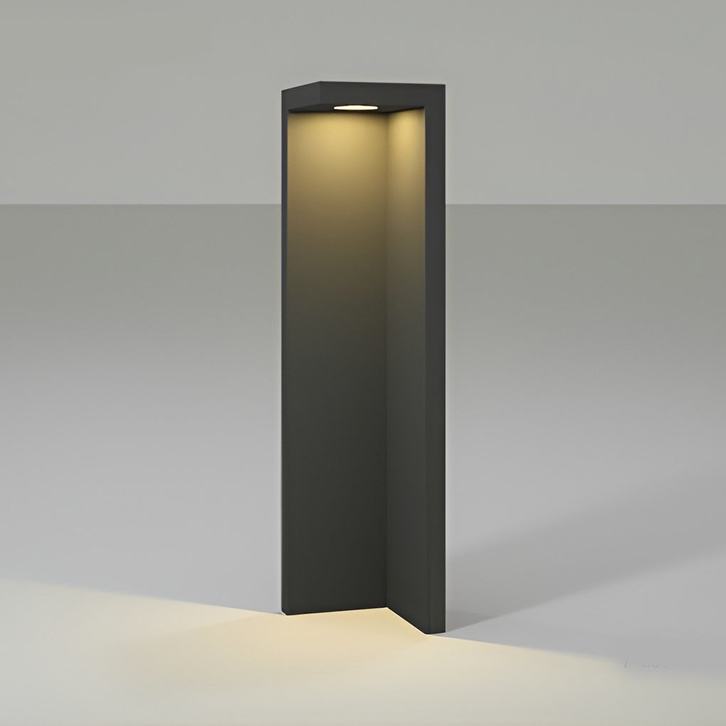 Half-Cut Rectangular Fixture Modern Outdoor Path Light in Gray, LED 4.5W, IP54 Waterproof - Lamp Outdoor