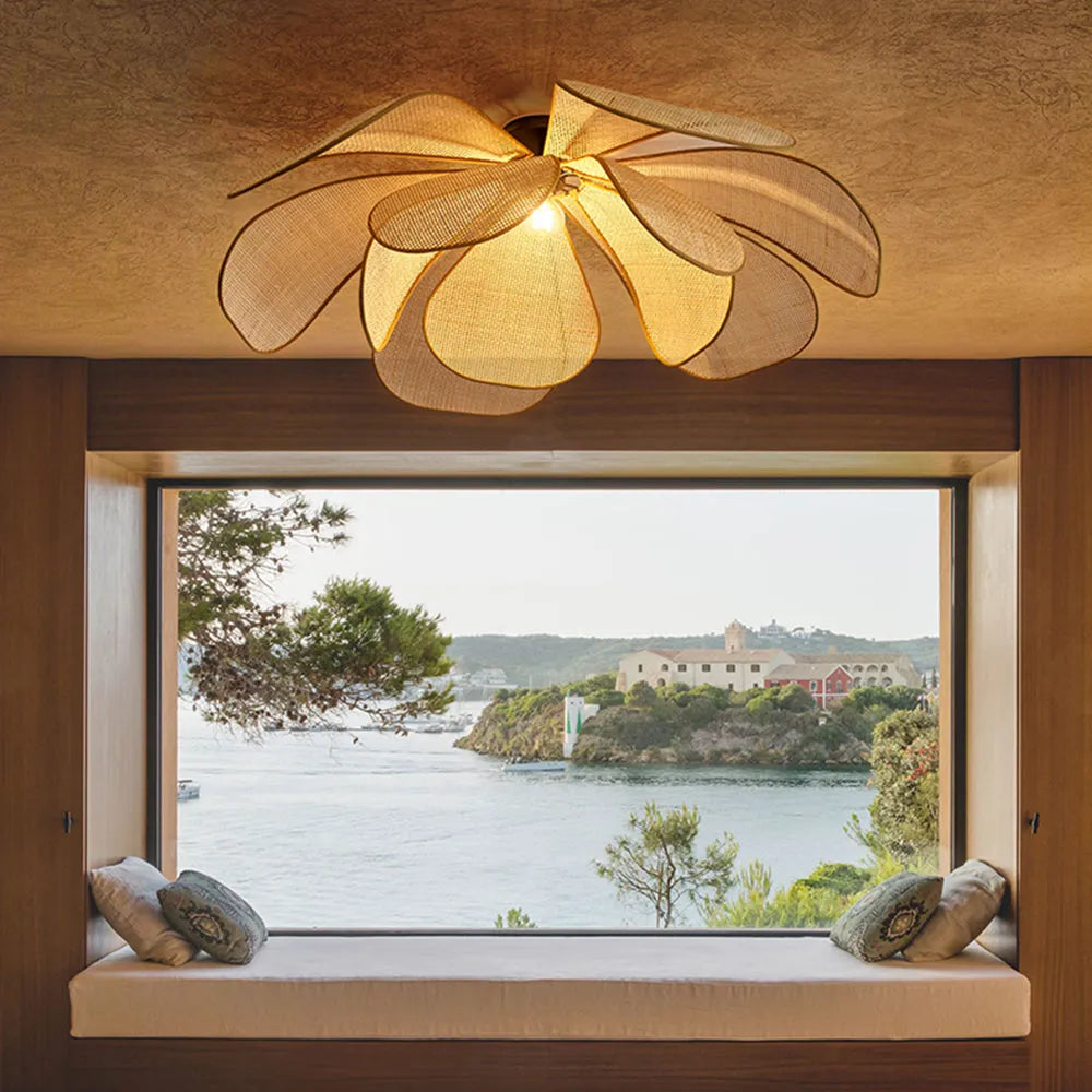 Aiko Handmade Pendant Light, Rattan/Willow Weave - Lamp Outdoor