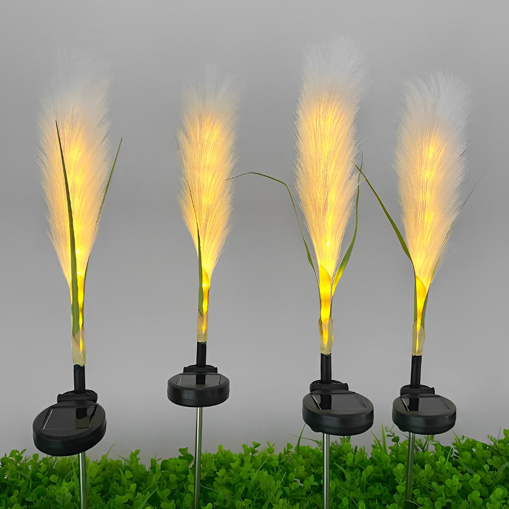 2PCS Hairy Reed LED Solar Lawn Lamps - Lamp Outdoor