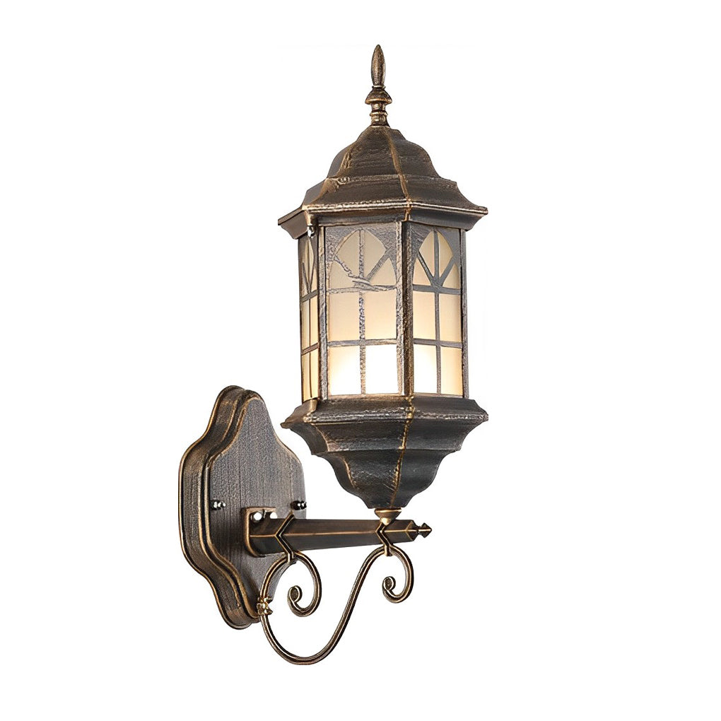 Retro Waterproof Dimmable LED Solar Wall Lamp with Remote Exterior Lights - Lamp Outdoor