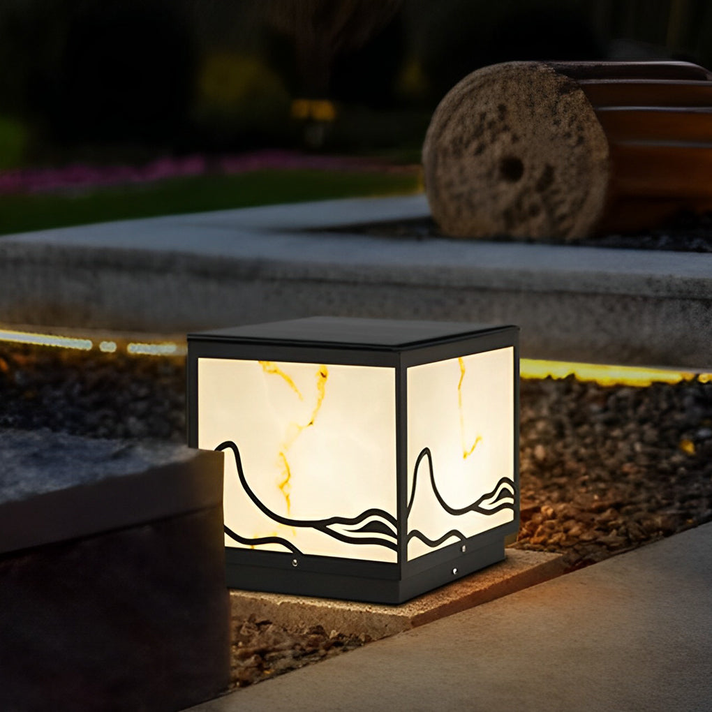 Waterproof LED Mountain Scenery Intelligent Solar Solar Post Caps Lights - Lamp Outdoor