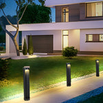 Modern Outdoor Cylinder Lawn Lamp - LED Solar & Hardwired Options - Lamp Outdoor