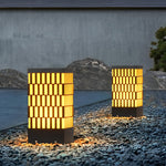 Grid-Designed LED Black Outdoor Lawn Lamp Modern Waterproof Landscape Bollard Lights - Lamp Outdoor