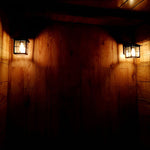 Antique Lantern Shaped Glass Waterproof Black Modern Wall Sconce Lighting - Lamp Outdoor