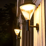 Waterproof Dimmable LED Black Modern Solar Outdoor Wall Lights Wall Lamp - Lamp Outdoor