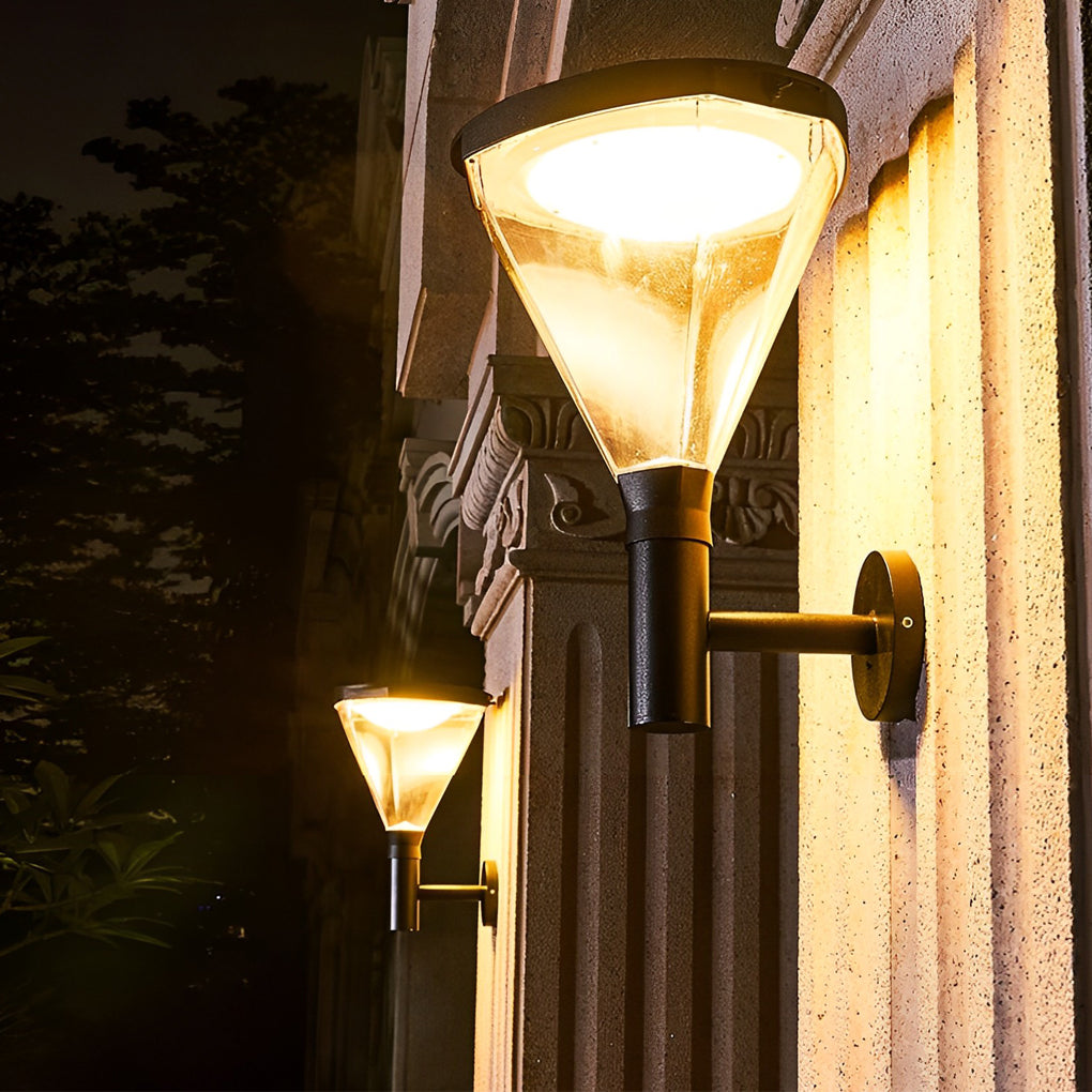 Waterproof Dimmable LED Black Modern Solar Outdoor Wall Lights Wall Lamp - Lamp Outdoor