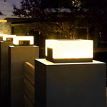 Minimalist Square Waterproof LED Black Modern Solar Post Caps Lights - Lamp Outdoor