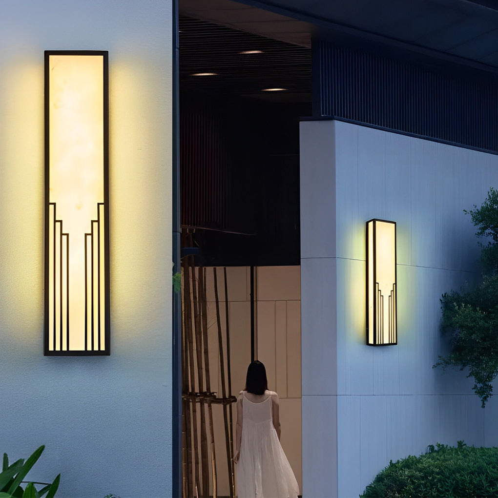 Strip Rectangular Resin Waterproof LED Black Modern Outdoor Wall Light - Lamp Outdoor