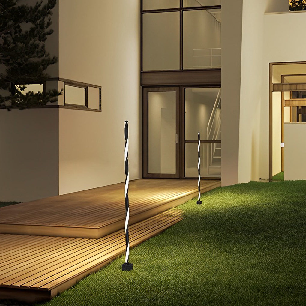 Linear Black LED Solar Powered Path Lamp Minimalist Outdoor Lighting - Lamp Outdoor