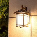 Retro Waterproof LED Vintage Solar Wall Lamp with Remote Wall Sconce Lighting - Lamp Outdoor
