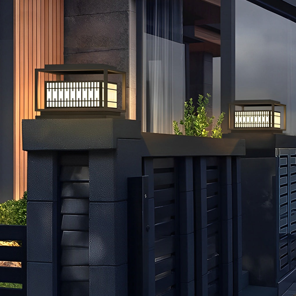 Square Vintage Design LED Waterproof Traditional Outdoor Pillar Lights - Lamp Outdoor