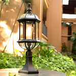 Elegant Black Retro Outdoor Post Lights Waterproof Metal and Glass Fence Lighting - Lamp Outdoor