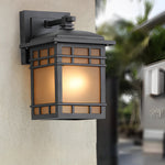 Square Retro Waterproof Yellow Glass Shade Vintage Outdoor Wall Lights - Lamp Outdoor