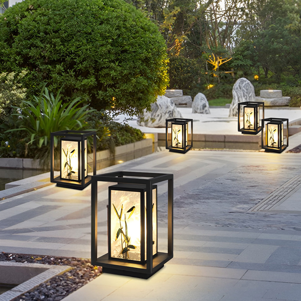 Artistic Solar LED Pathway Lights with Landscape Pattern - Lamp Outdoor