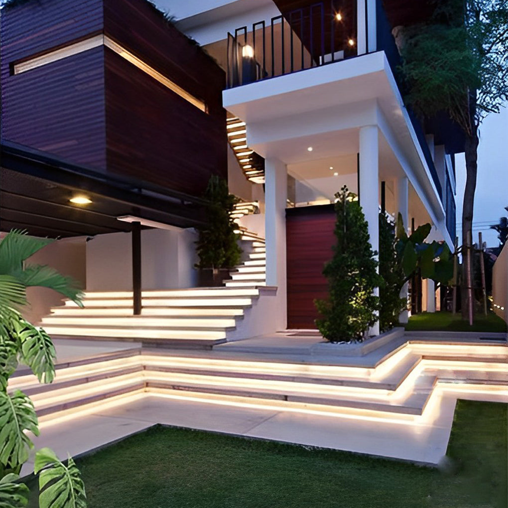 0.39'' Waterproof Recessed LED Under Tread Stair Lighting Modern Flexible Strip Light - Lamp Outdoor