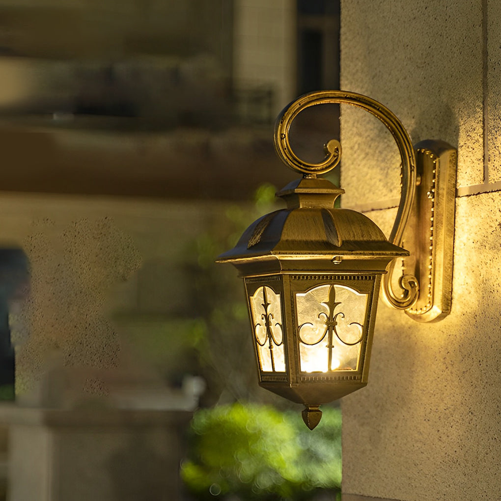Waterproof Retro Elegant LED Glass European Style Outdoor Wall Lights - Lamp Outdoor