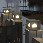 Waterproof Square Creative LED Black Modern Solar Fence Post Lights - Lamp Outdoor