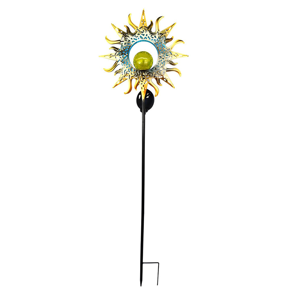 Mystical Moon & Sun Flame Iron Hollow Projector Solar Garden Light - Lamp Outdoor