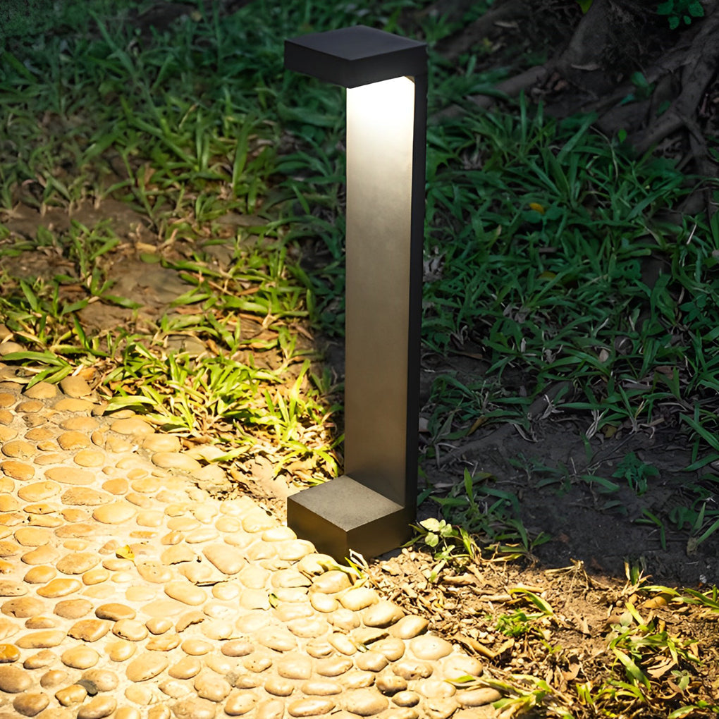 Aluminum LED I-Shaped Pathway Lights - Modern, Waterproof Black Finish - Lamp Outdoor