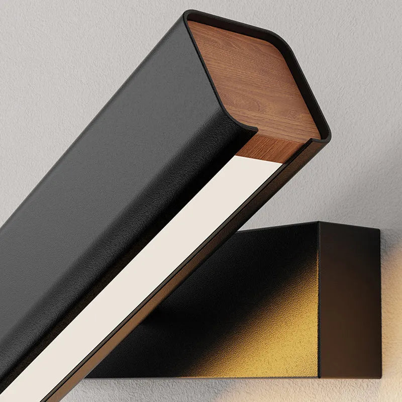 Orin Modern Rectangles Metal Rotatable Wall Lamp, Black/White - Lamp Outdoor