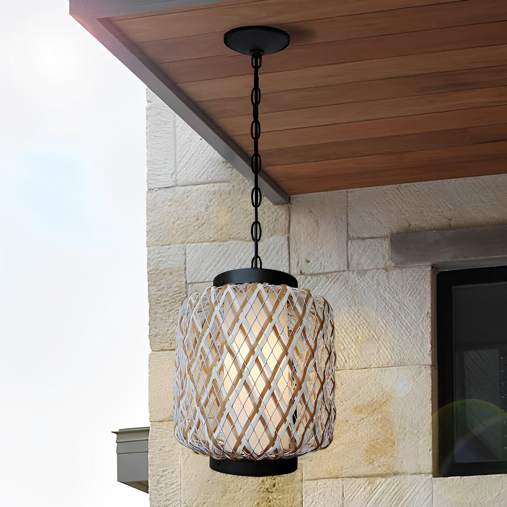 Rattan Waterproof Rustic Modern Outdoor Chandelier Pendants Ceiling Lights - Lamp Outdoor