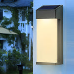 2 Pcs Rectangular LED Light-controlled Waterproof Outdoor Solar Sconce Lighting - Lamp Outdoor