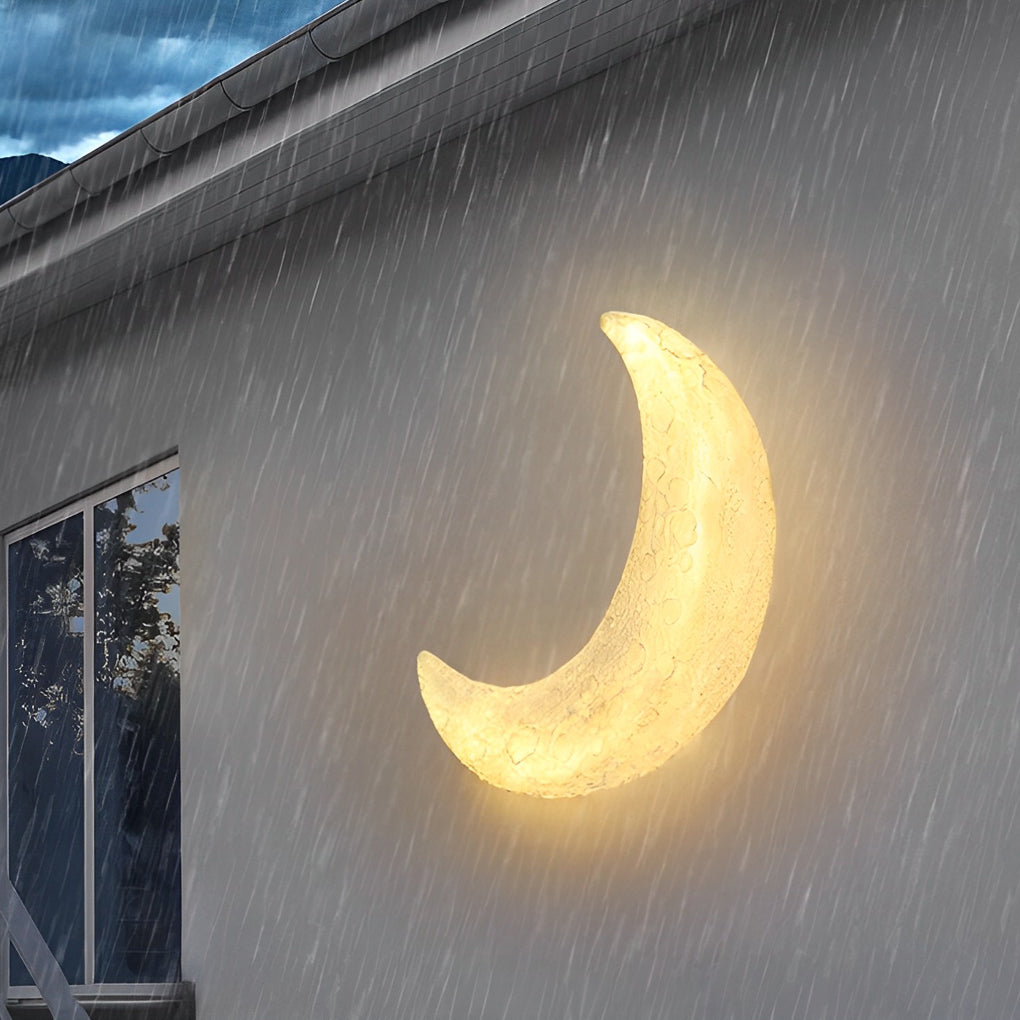 Creative Resin Moon Waterproof LED Modern Outdoor Wall Sconce Lighting - Lamp Outdoor