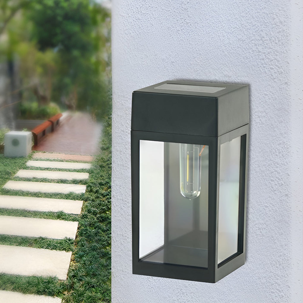 Rectangular Glass LED Waterproof Light-controlled Solar Wall Lamp - Lamp Outdoor