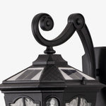 Retro Waterproof LED Aluminum Black Vintage Solar Outdoor Wall Light - Lamp Outdoor
