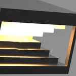 Square Steps Creative Waterproof LED Black Modern Solar Post Caps Lights - Lamp Outdoor