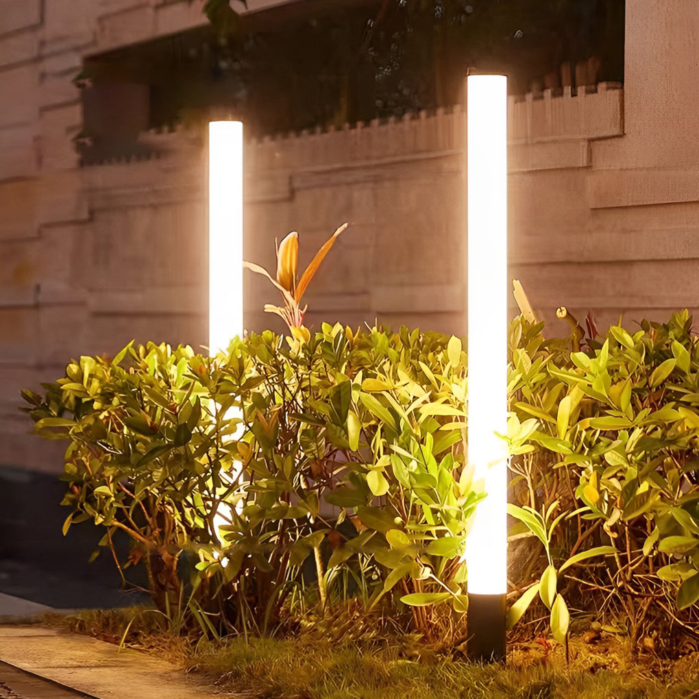 Cylindrical Acrylic Waterproof LED Black Modern Outdoor Lawn Lights - Lamp Outdoor