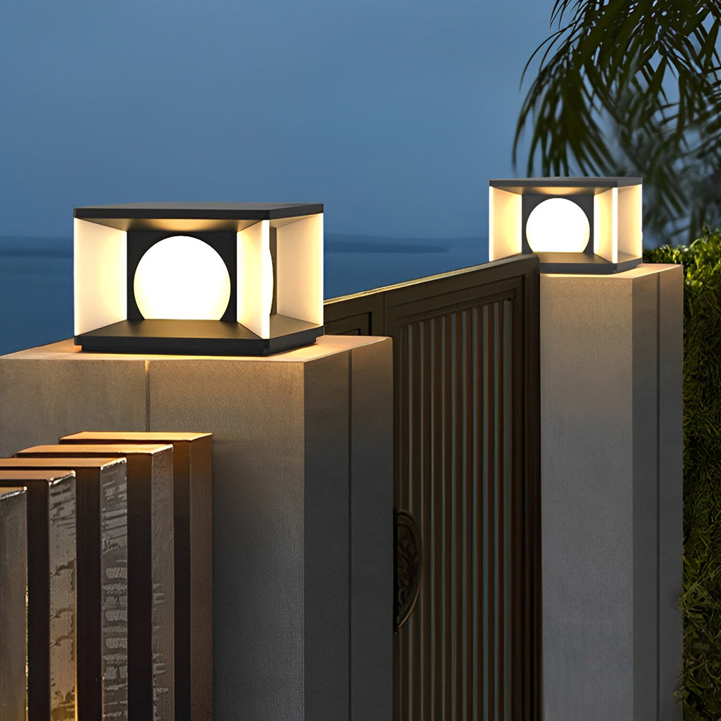 Square LED Waterproof Modern Solar Post Caps Lights Deck Post Lights - Lamp Outdoor