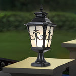 Retro Pattern Waterproof LED European Style Solar Fence Post Lights - Lamp Outdoor