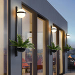 Creative Flowerpot Ball Waterproof LED Black Modern Outdoor Wall Light - Lamp Outdoor