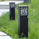 Modern Solar LED Path Lights Black Waterproof Outdoor Lawn Bollard Lights - Lamp Outdoor