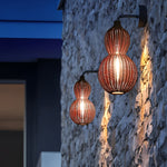 Woven Rattan Gourd Hanging Lamp Outdoor Pendant Light for Patio - Lamp Outdoor