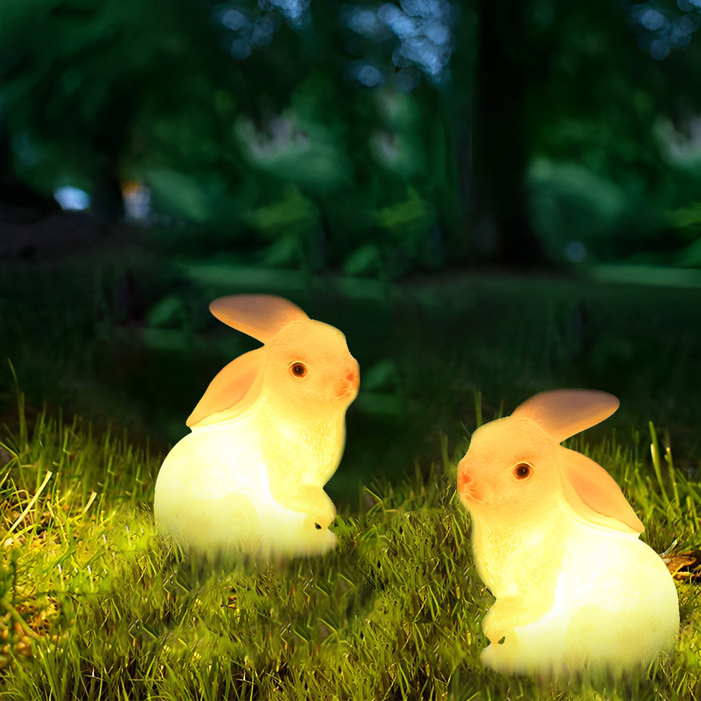 Resin and Fiberglass Rabbit Garden Lights Modern Waterproof Outdoor Lighting - Lamp Outdoor