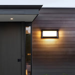 Rectangle Waterproof Light Control Induction Black Modern Solar Sconces - Lamp Outdoor