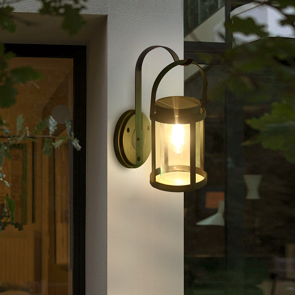 Portable Lantern Shaped LED Waterproof Modern Solar Plug in Wall Sconce Lighting - Lamp Outdoor