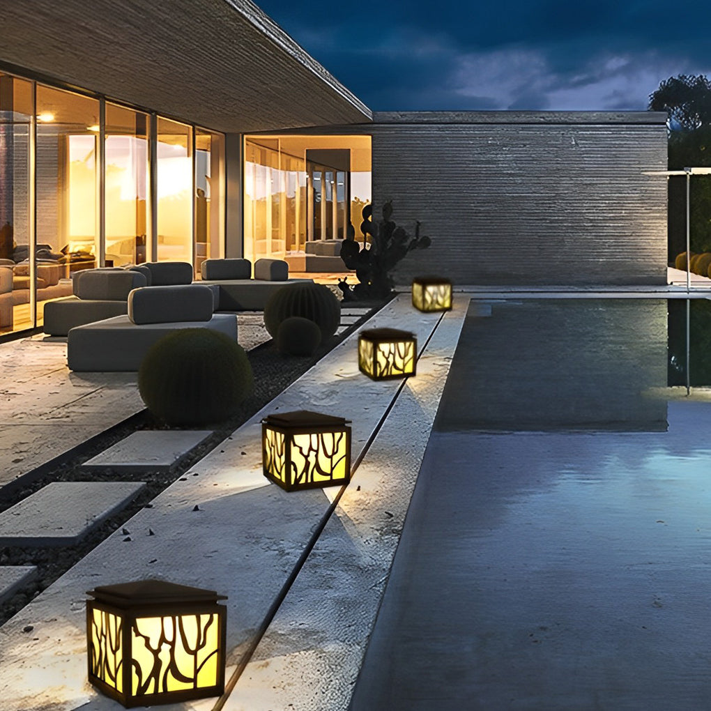 Rustic Creative Waterproof LED Black Retro Outdoor Fence Post Lights - Lamp Outdoor
