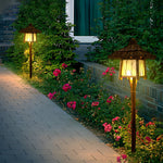 Branch Pattern Bamboo Style Lantern Versatile Outdoor Hanging and Post Light - Lamp Outdoor