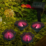 Waterproof 4 Resin Birds Snails Butterflies Ladybugs Solar Garden Lights - Lamp Outdoor