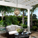 European-style Retro Pendant Aluminum Glass Hanging Ball Outdoor Ceiling Light - Lamp Outdoor