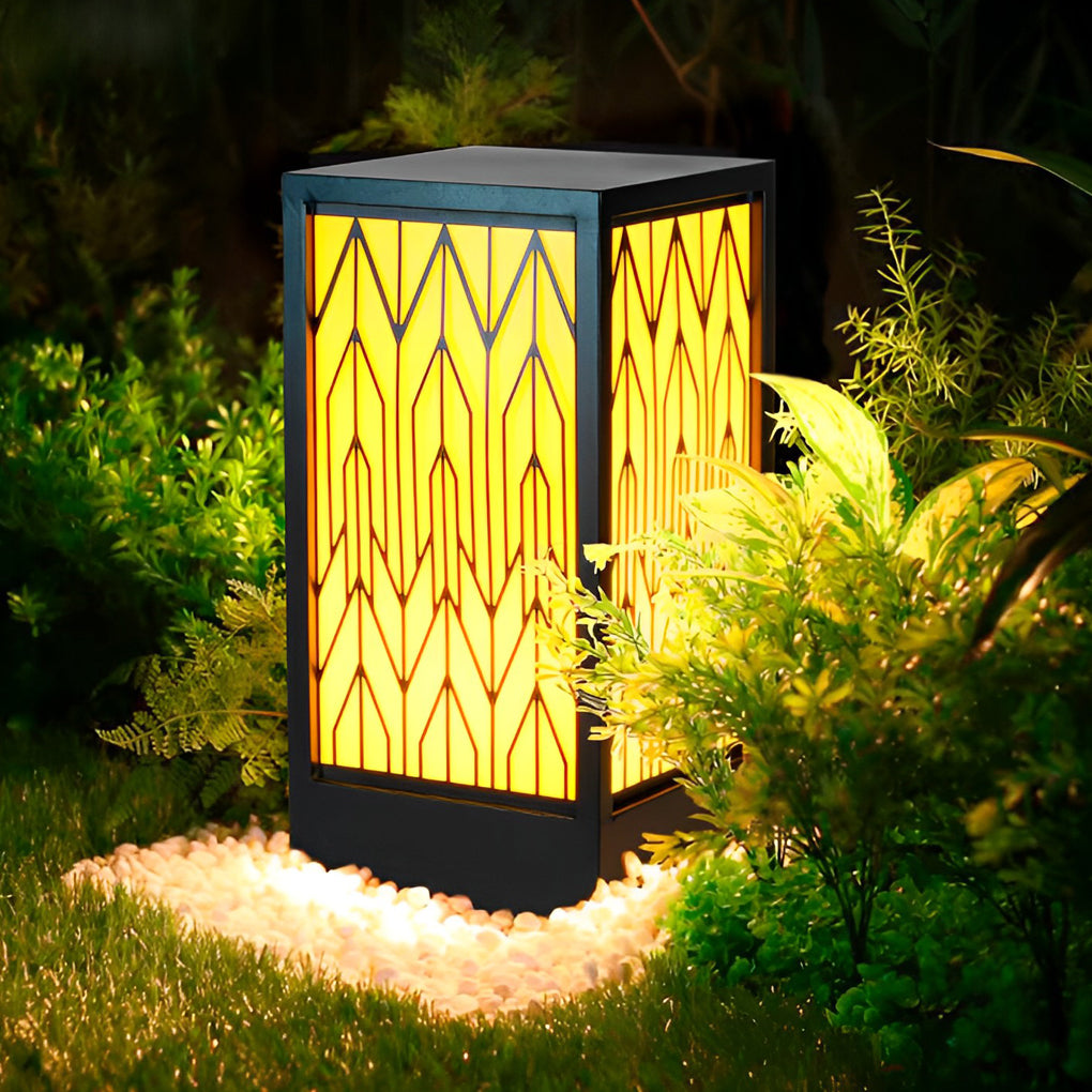 Vintage Waterproof LED Lawn Light Patterned Lampshade, Outdoor Landscape Bollard Lights - Lamp Outdoor