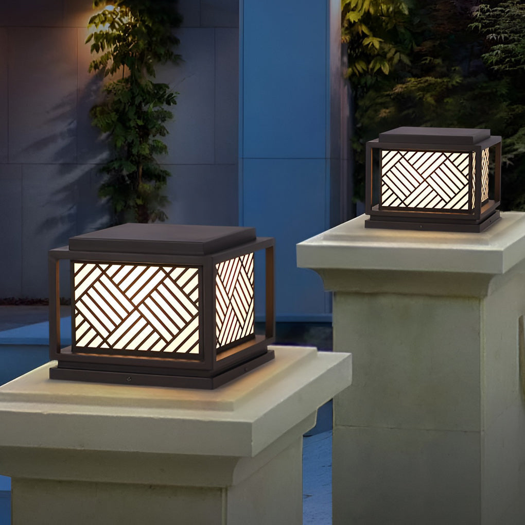 Square Waterproof LED Modern Outdoor Solar Post Caps Lights Pillar Light - Lamp Outdoor