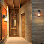 Waterproof Iron Glass Lantern Black Retro Rustic Exterior Wall Lights - Lamp Outdoor