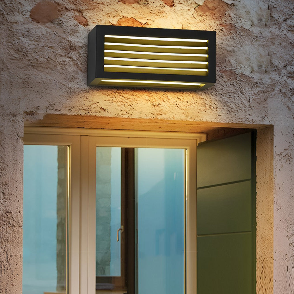 Rectangle Waterproof 12W LED Black Modern Outdoor Wall Sconces Lighting - Lamp Outdoor